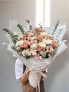 Blush Cappuccino Greenery Bouquet L